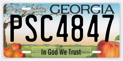 GA license plate PSC4847