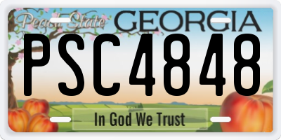 GA license plate PSC4848