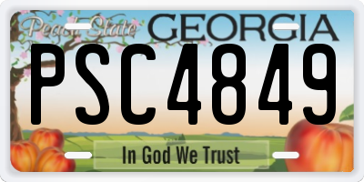 GA license plate PSC4849