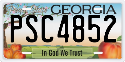 GA license plate PSC4852