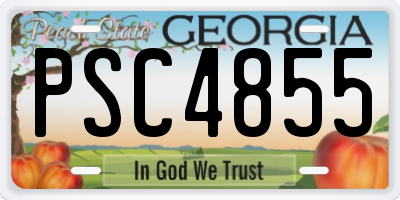 GA license plate PSC4855