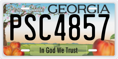 GA license plate PSC4857