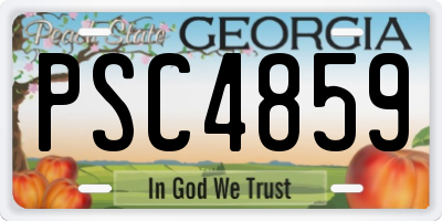 GA license plate PSC4859