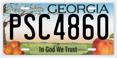 GA license plate PSC4860