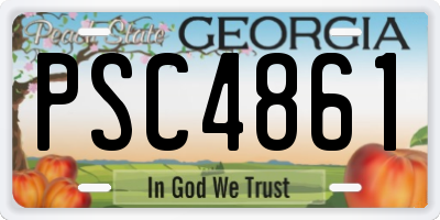 GA license plate PSC4861