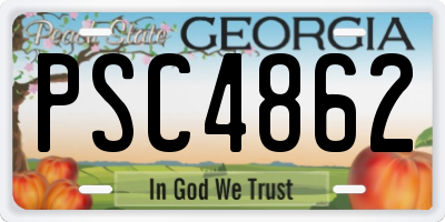 GA license plate PSC4862