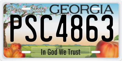 GA license plate PSC4863