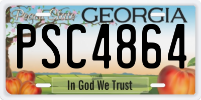 GA license plate PSC4864