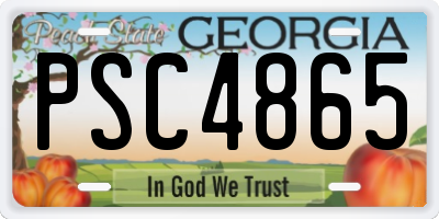 GA license plate PSC4865