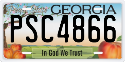 GA license plate PSC4866