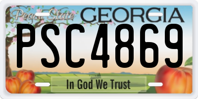 GA license plate PSC4869