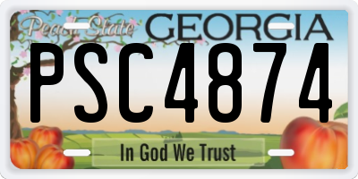 GA license plate PSC4874