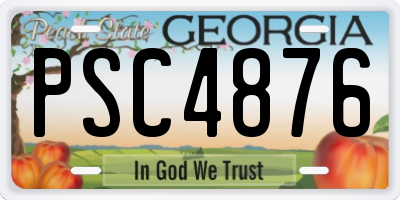 GA license plate PSC4876