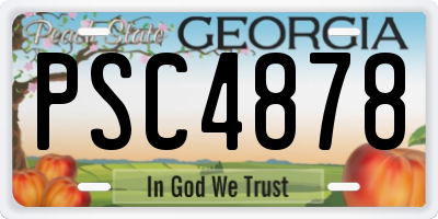 GA license plate PSC4878