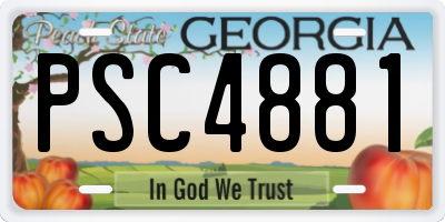 GA license plate PSC4881
