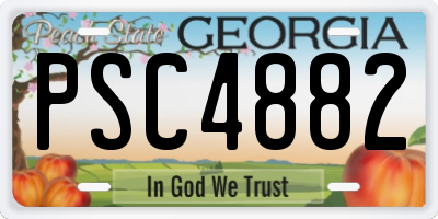 GA license plate PSC4882