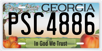GA license plate PSC4886