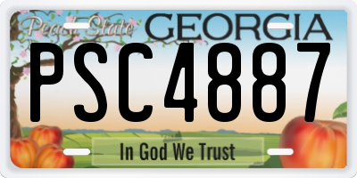 GA license plate PSC4887