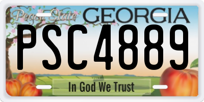 GA license plate PSC4889