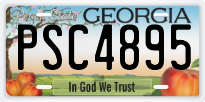 GA license plate PSC4895