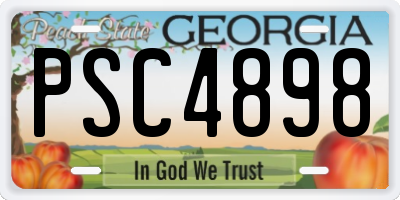 GA license plate PSC4898