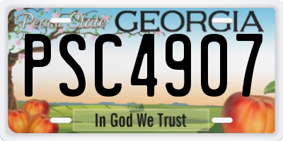 GA license plate PSC4907