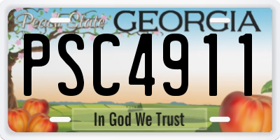GA license plate PSC4911