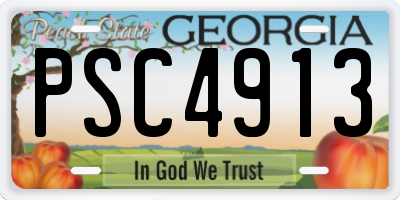 GA license plate PSC4913
