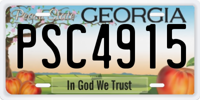 GA license plate PSC4915