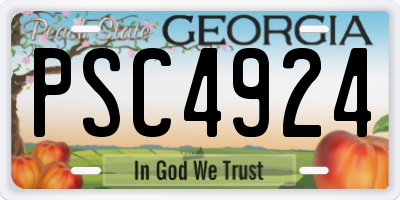GA license plate PSC4924