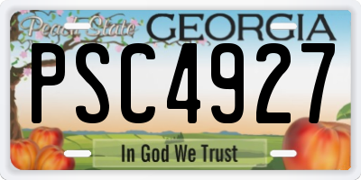GA license plate PSC4927