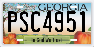 GA license plate PSC4951
