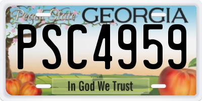 GA license plate PSC4959