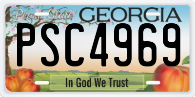 GA license plate PSC4969
