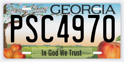 GA license plate PSC4970
