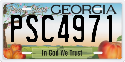 GA license plate PSC4971