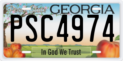GA license plate PSC4974