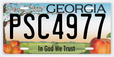 GA license plate PSC4977