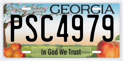 GA license plate PSC4979