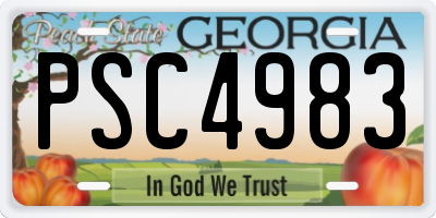 GA license plate PSC4983