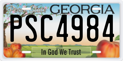 GA license plate PSC4984