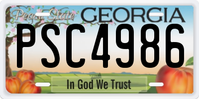 GA license plate PSC4986