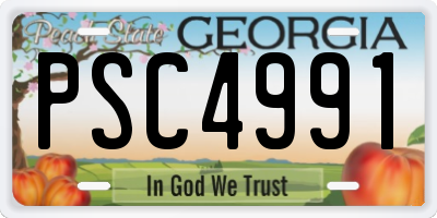 GA license plate PSC4991