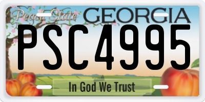 GA license plate PSC4995
