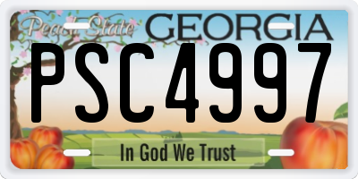 GA license plate PSC4997