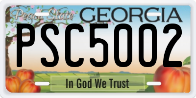 GA license plate PSC5002