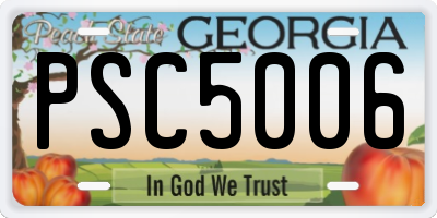 GA license plate PSC5006