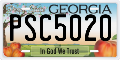 GA license plate PSC5020