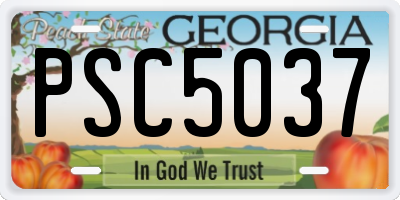 GA license plate PSC5037