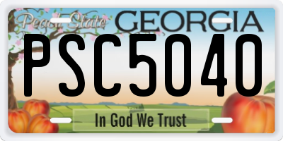 GA license plate PSC5040